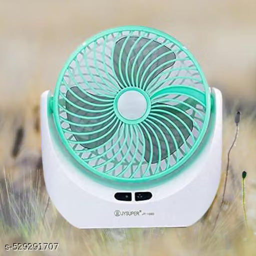 Rechargeable High Speed Table Fan with LED Light | Portable USB Fan for Home & Office