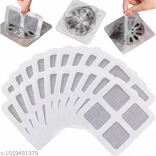 Self-Adhesive Drain Filter Mesh – Hair Catcher for Kitchen Sink & Bathroom | Pack of 10