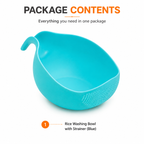 Rice Washing Bowl & Strainer | Multi-Purpose Fruit, Vegetable & Pasta Drain Basket