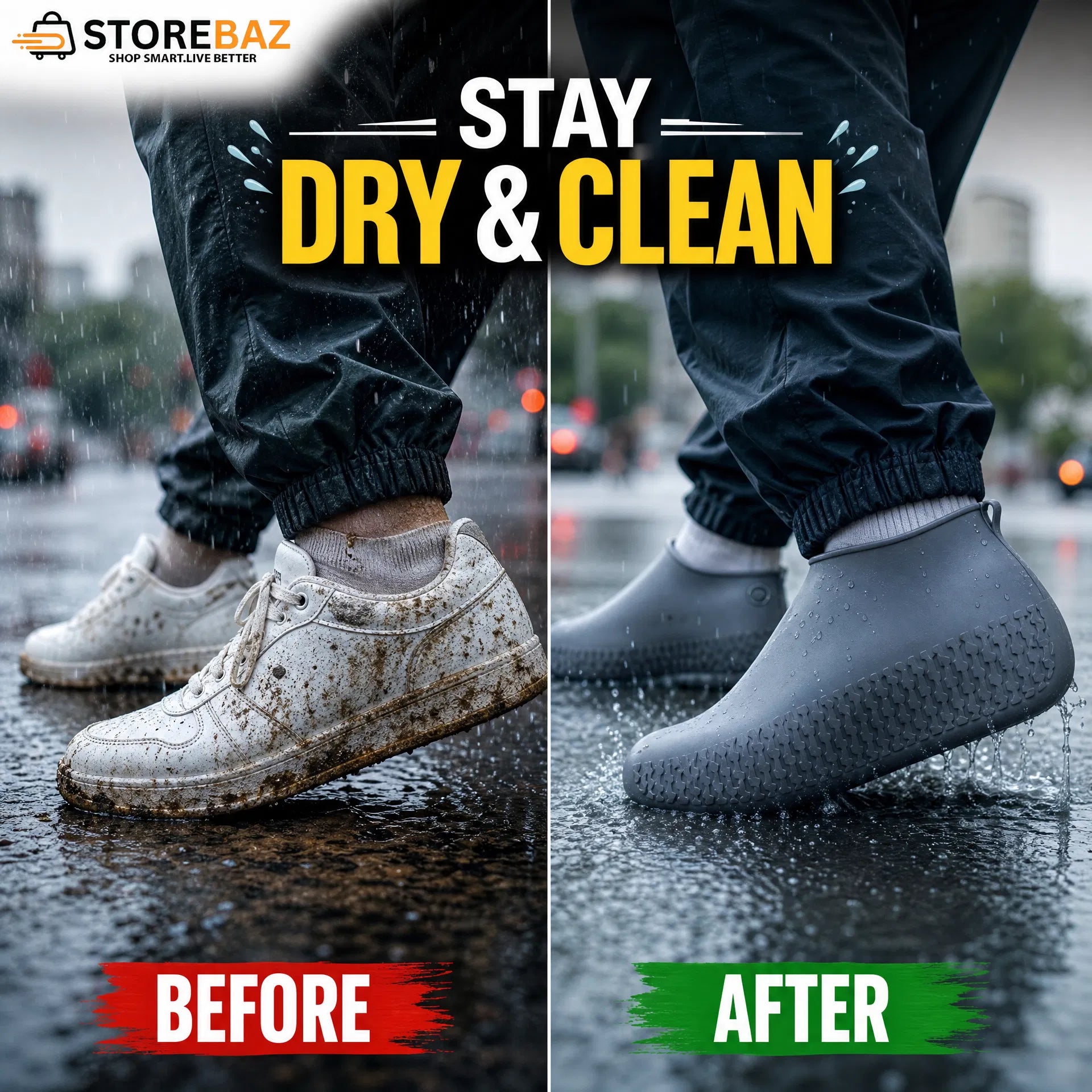 Waterproof Silicone Shoe Covers | Reusable Anti-Slip Rain Shoe Protector