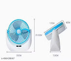 Rechargeable High Speed Table Fan with LED Light | Portable USB Fan for Home & Office