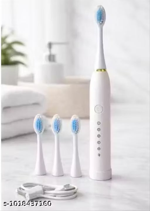 IPX7 Waterproof Sonic Electric Toothbrush | USB Rechargeable | 5 Brushing Modes | 4 Replaceable Brush Heads