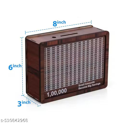 ₹1,00,000 Money Saving Box | Wooden Savings Challenge Piggy Bank | Gulak for Kids & Adults
