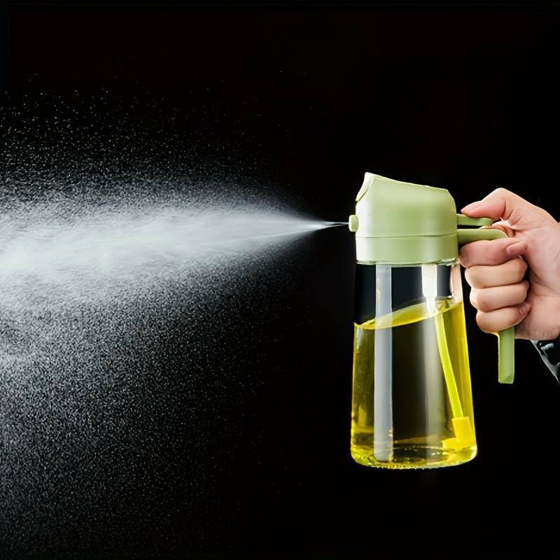 2-in-1 Oil Sprayer & Dispenser Bottle | Glass Olive Oil Spray Bottle for Air Fryer & Cooking