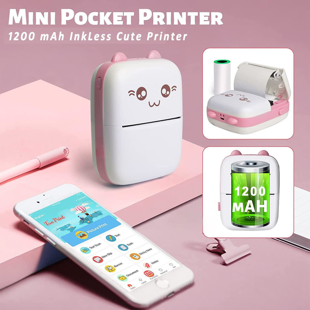 Mini Bluetooth Thermal Printer | Ink-Free Portable Label & Receipt Printer