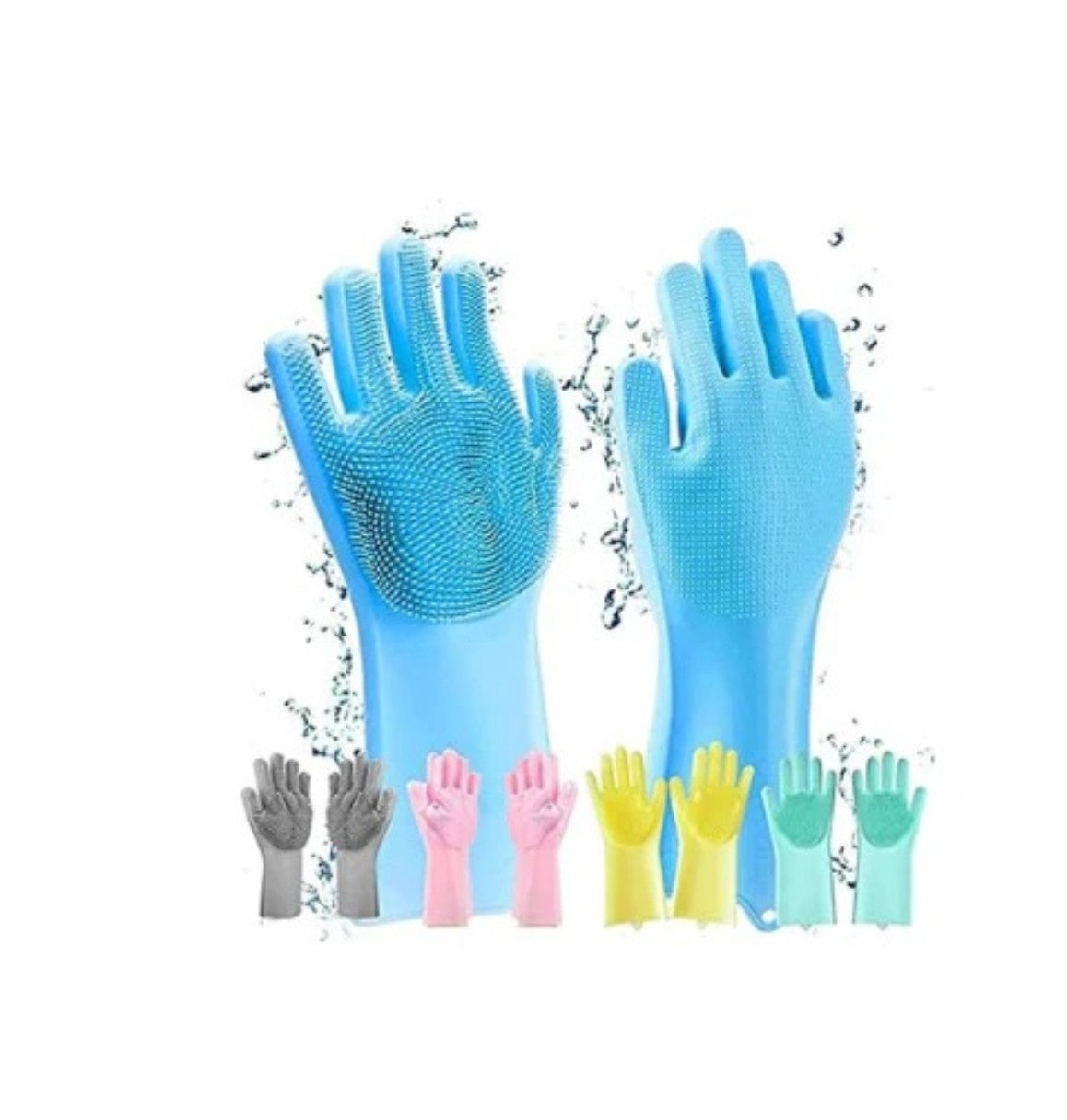Silicone Scrubbing Cleaning Gloves | Reusable Dish Washing Gloves for Kitchen, Bathroom & Car Cleaning