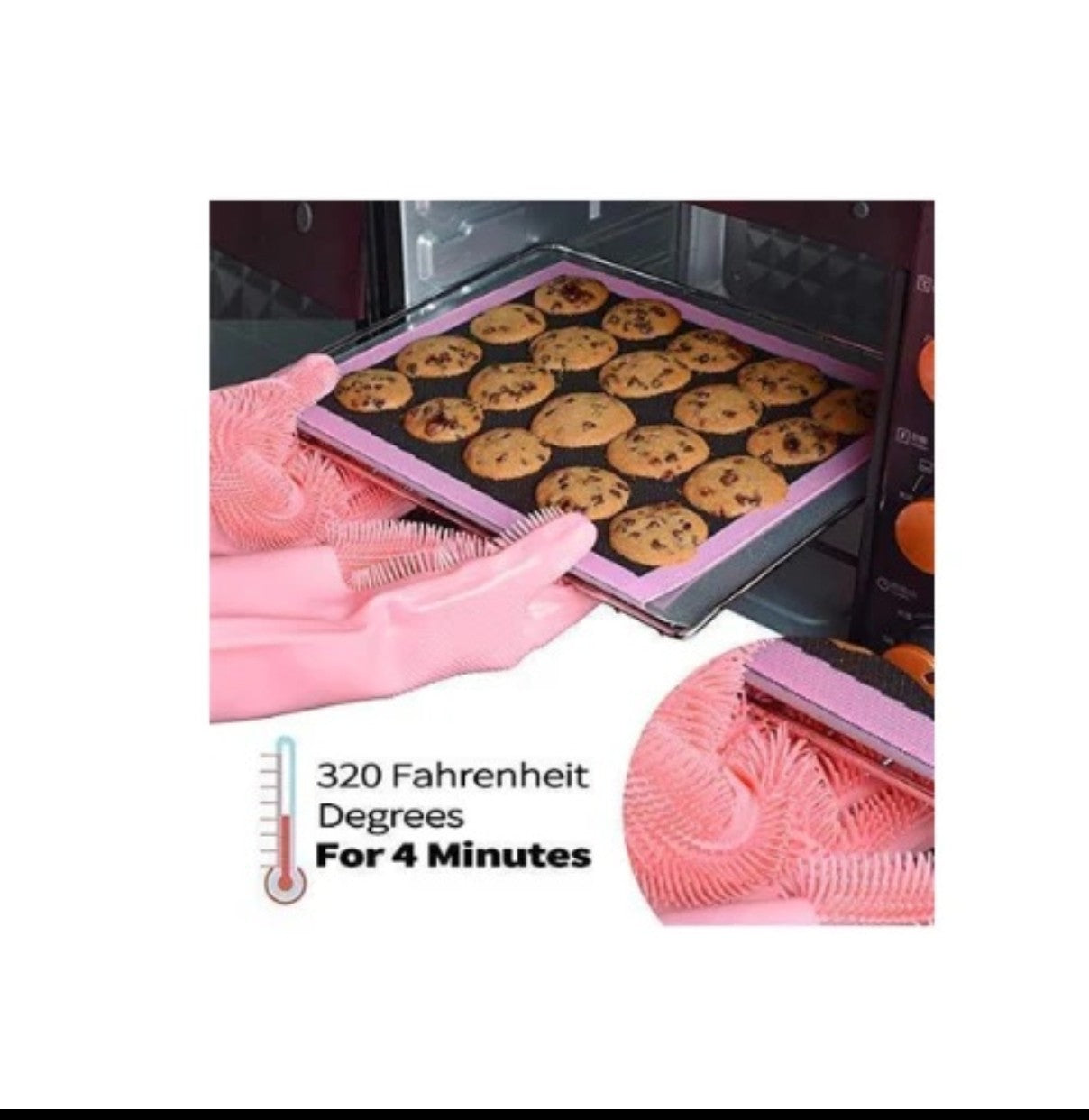 Silicone Scrubbing Cleaning Gloves | Reusable Dish Washing Gloves for Kitchen, Bathroom & Car Cleaning
