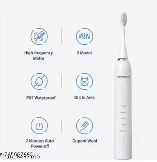 IPX7 Waterproof Sonic Electric Toothbrush | USB Rechargeable | 5 Brushing Modes | 4 Replaceable Brush Heads