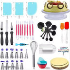 52-Piece Cake Decorating Kit with Rotating Turntable, Piping Bags & Icing Nozzles
