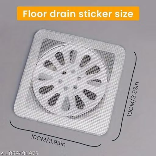 Self-Adhesive Drain Filter Mesh – Hair Catcher for Kitchen Sink & Bathroom | Pack of 10