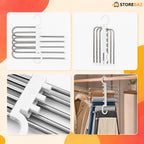 5-in-1 Trouser Hanger Organizer | Adjustable Stainless Steel Space-Saving Pants Hanger