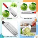Stainless Steel Vegetable Slicer & Cabbage Shredder – Handheld Mandoline Cutter