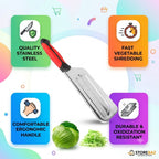 Stainless Steel Vegetable Slicer & Cabbage Shredder – Handheld Mandoline Cutter