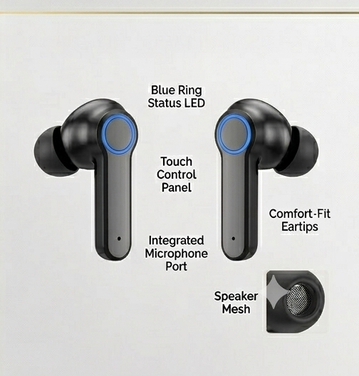 M19 Wireless Earbuds Pro – Bluetooth 5.1 | Deep Bass | LED Display | Touch Control