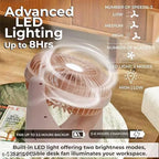 Rechargeable High Speed Table Fan with LED Light | Portable USB Fan for Home & Office