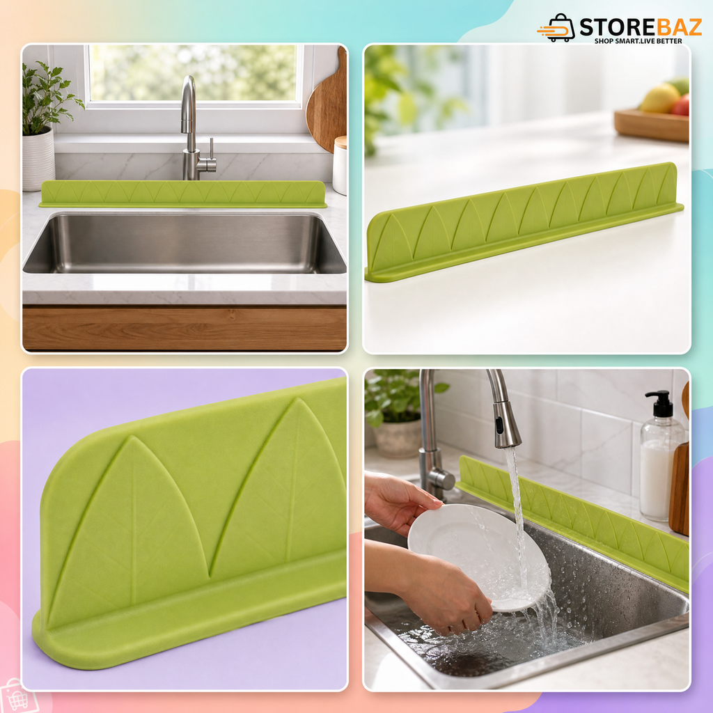 48CM Silicone Sink Splash Guard - Flexible Water Barrier for Kitchen & Bathroom