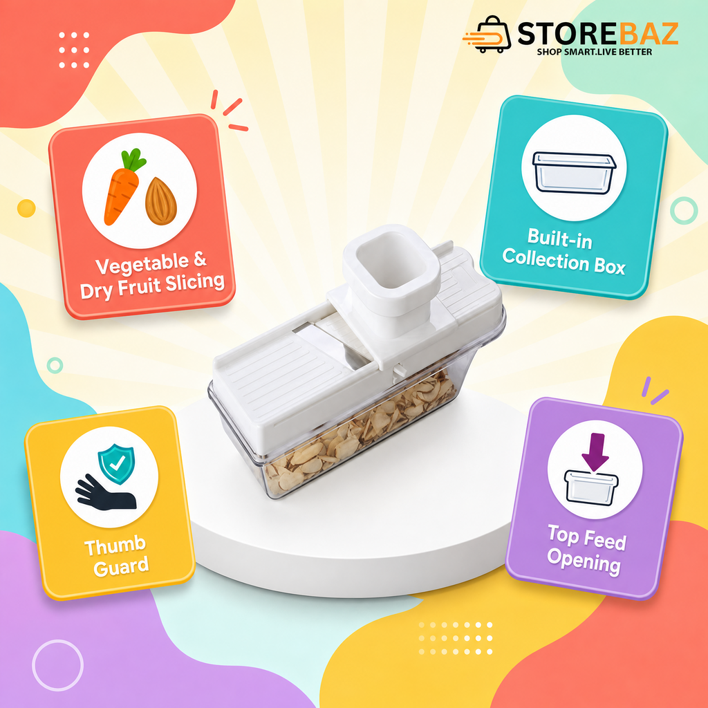 Multipurpose Vegetable & Dry Fruit Slicer with Safety Thumb Guard