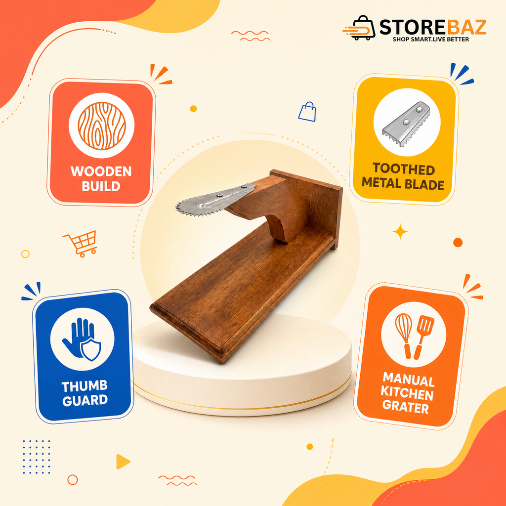 Wooden Tabletop Coconut Scraper (Chirava) – Traditional Kitchen Grater