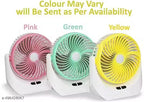 Rechargeable High Speed Table Fan with LED Light | Portable USB Fan for Home & Office